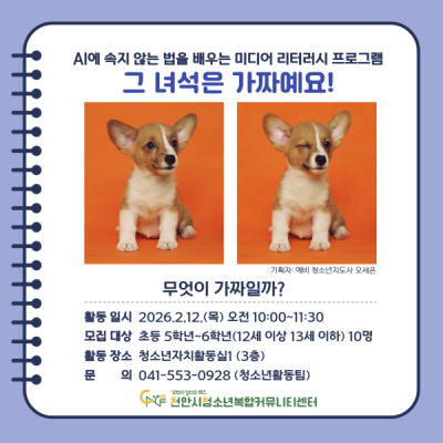 [그 녀석은 가짜예요!: AI교육] 예비 청소년지도사 기획프로그램이미지